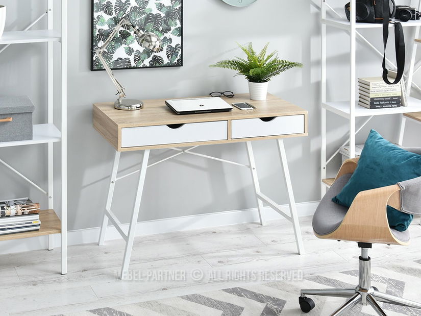 PC stolek Fallon (dub + bílá)