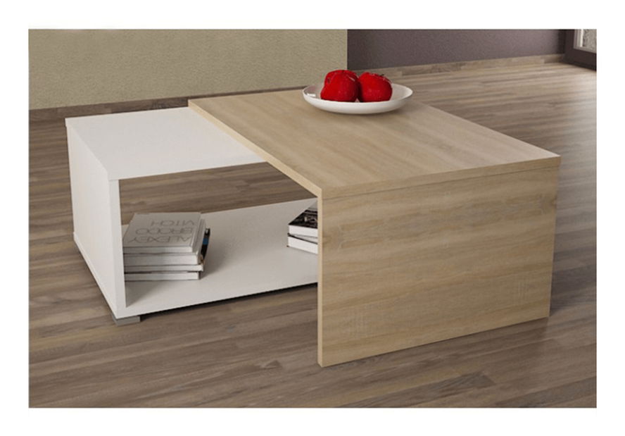 Konferenční stolek Dua (dub sonoma + bílá)