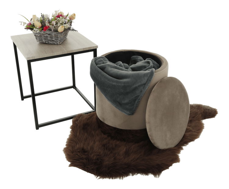 Taburet Annin (šedohnědá)