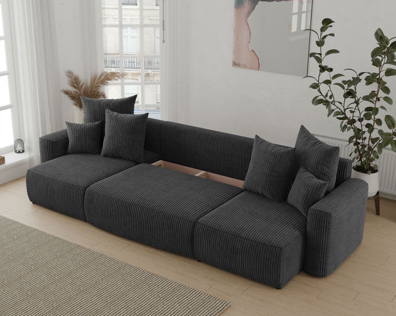 Rohová sedačka Denia U (černá) (L)