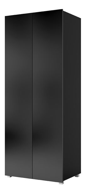 Šatní skříň Calabria SZ2D (černá matná + lesk černý)