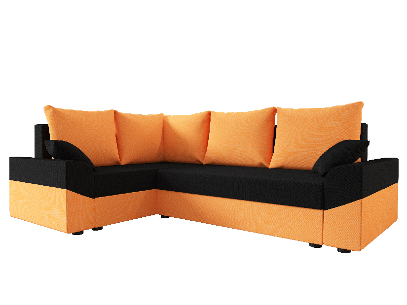 Rohová sedací souprava Dusk Plus (oranžová + černá) (L)