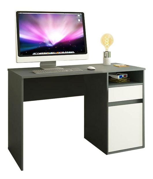 PC stolek Bolegy (grafit + bílá)