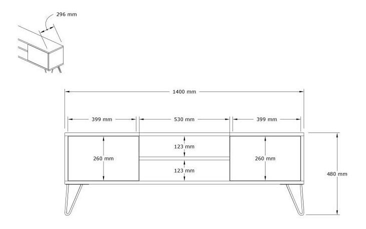 TV stolek/skříňka Donoko (ořech + bílá)