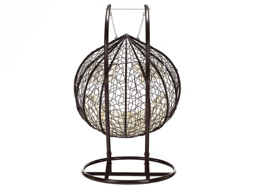 Závěsné houpací dvoukřeslo Dalvoa 2 (hnědá + krémová)