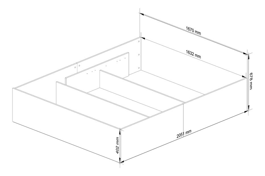 Manželská postel 160 cm Lideraba (dub sonoma) (s roštem)