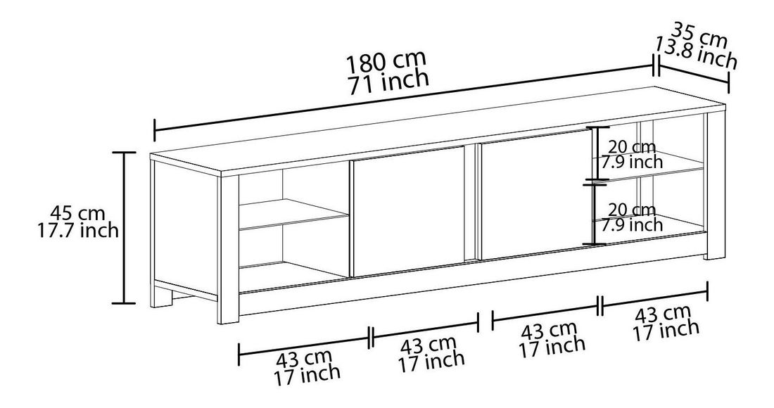 TV stolek/skříňka Adios (dub bílý)