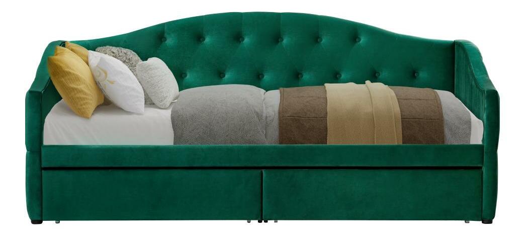 Jednolůžková postel (válenda) 90 cm Zonas (zelená) (s roštem) (s úl. prostorem)