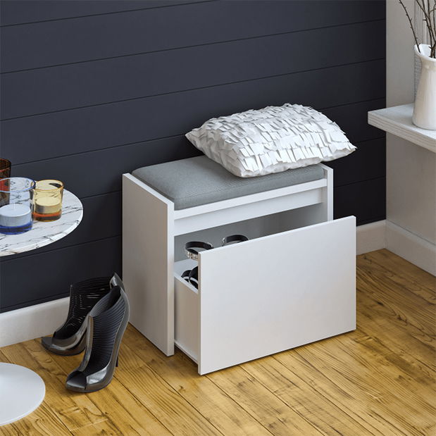 Lavice s úložným prostorem Brilla (bílá)