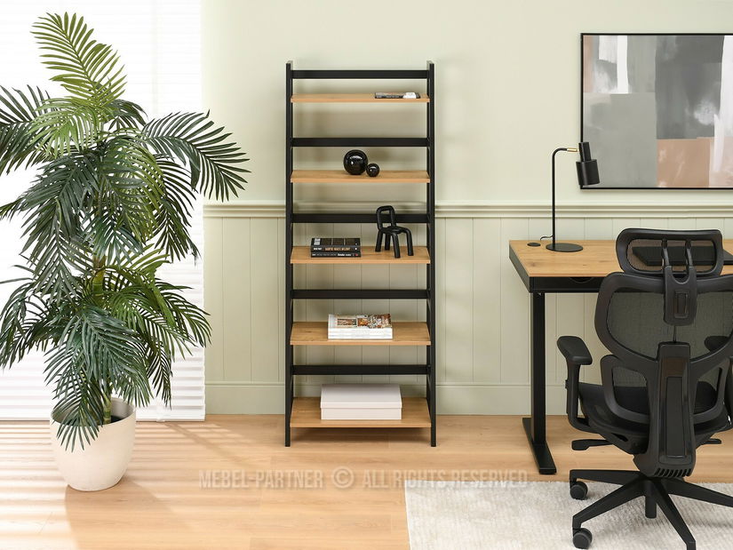 Regál Topaz (dub + černá)