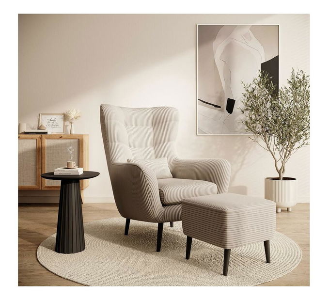 Taburetka Veneza V2 (béžová + černá)