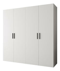 Šatní skříň 200 cm Borry 1 (bílá + černá)