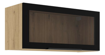 Vitrína do kuchyně Ariesa 80 GUS-36 MDF 1F (dub artisan + černá)