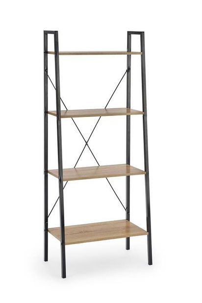 Regál Neda (přírodní dřevo + černá)