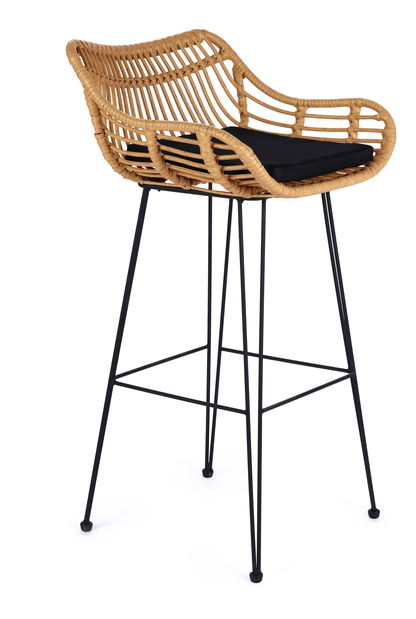Barová židle Helene (přírodní + černá)
