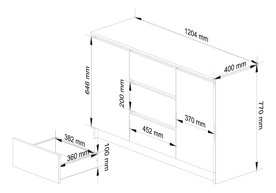 Komoda Kamari (bílá)
