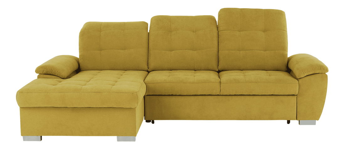 Rohová sedací souprava Evangelia (L) (hořčicová)