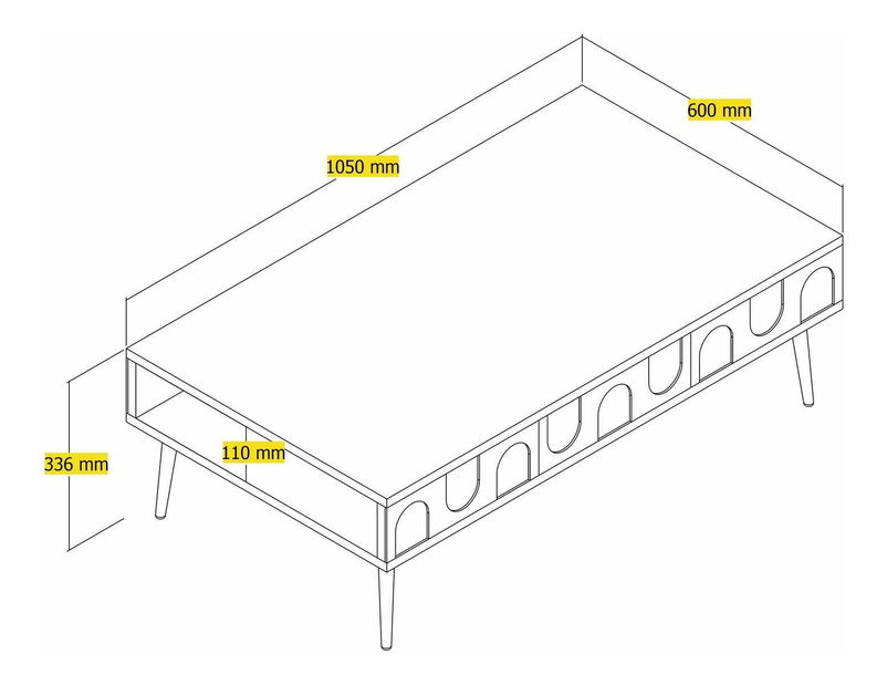 Konferenční stolek Bipemu 1 (krémová + zlatá)