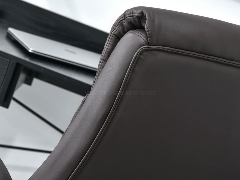 Křeslo Luxus (hnědá + chromová)