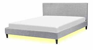 Manželská postel 160 cm FUTTI (s roštem a LED osvětlením) (šedá)