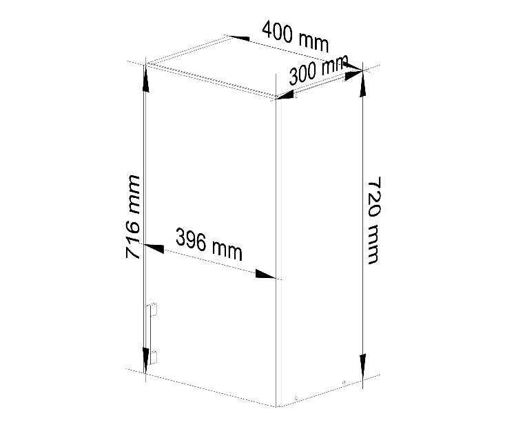 Horní kuchyňská skříňka Lula W40 H720 (bílá + dub sonoma)