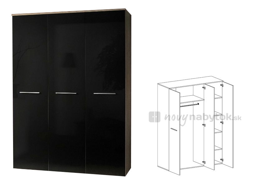 Šatní skříň Shelby 23 DSSSS BG