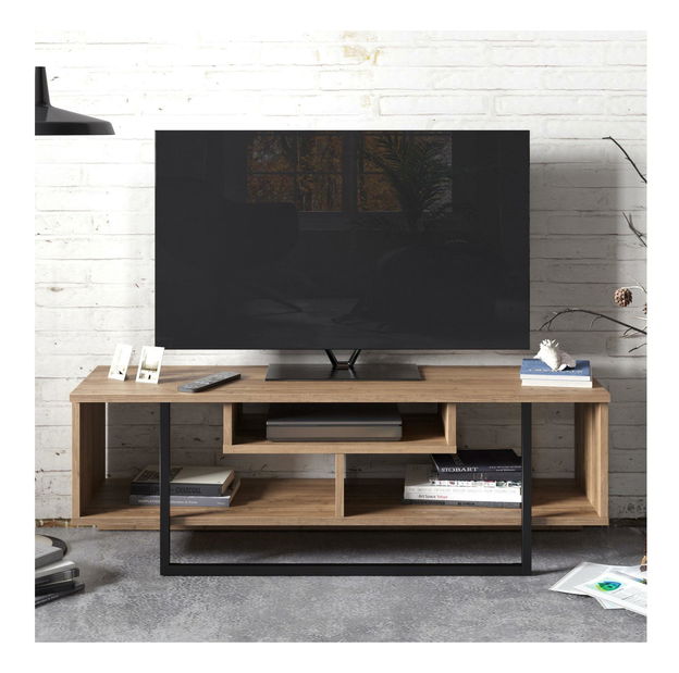 TV stolek/skříňka Aslana 120 (ořech + černá)