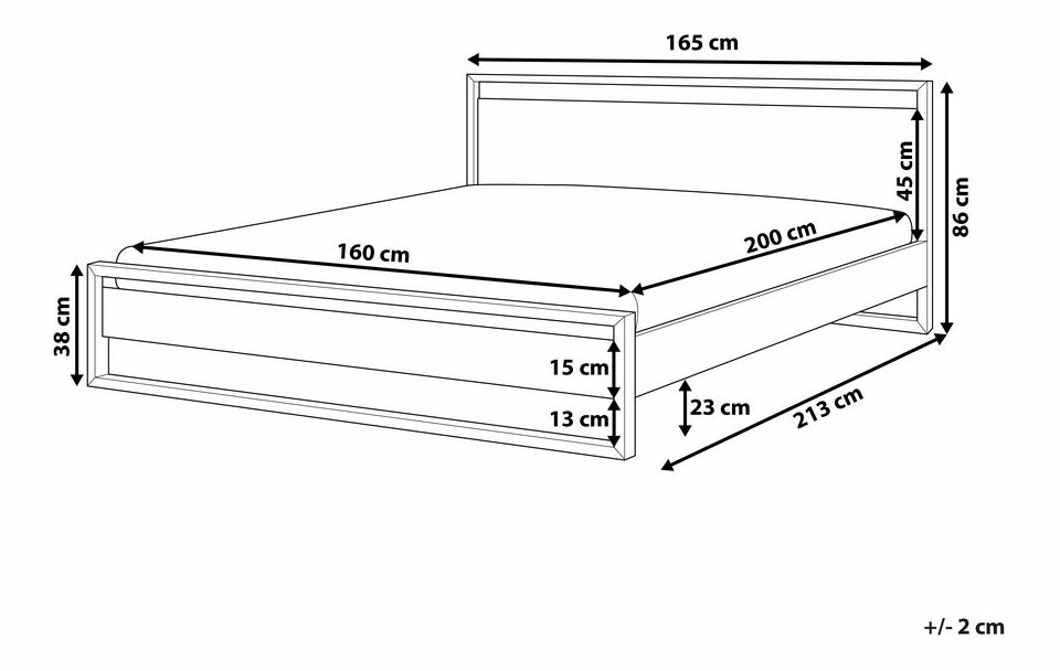 Manželská postel 160 cm GIACOMO (s roštem) (tmavé dřevo)