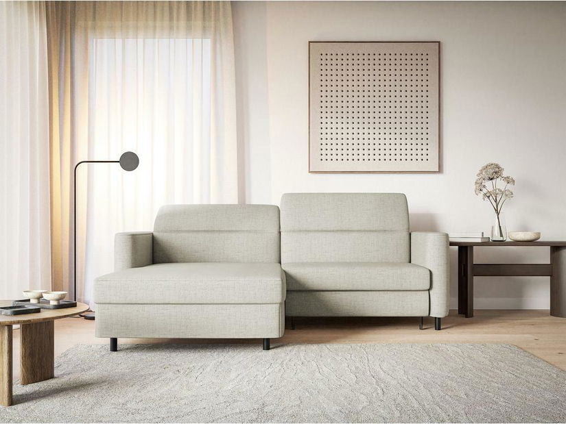 Rohová sedací souprava Buchu (L) (krémová + černá)