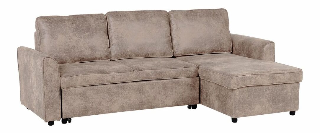 Rohová sedací souprava Närpes (hnědá) (s úl. prostorem) (P) *výprodej