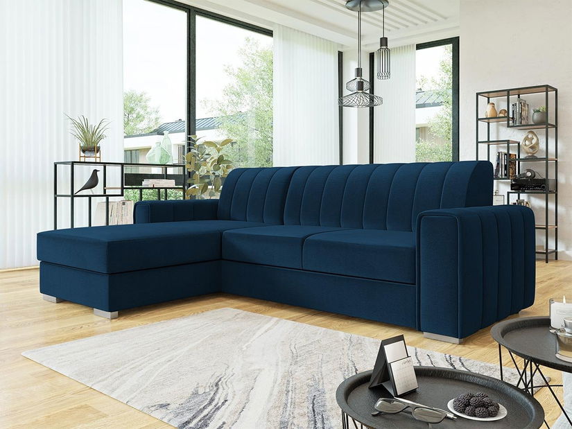 Rohová sedací souprava Ricky (tmavě modrá)
