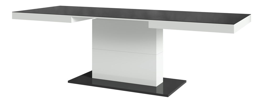 Jídelní stůl Tashia Typ 81 (pro 6 až 8 osob) (černá + vysoký lesk bílý)