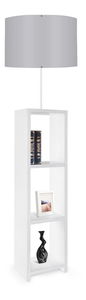 Stojanová lampa s policemi Astaresta 3 (bílá + šedá)