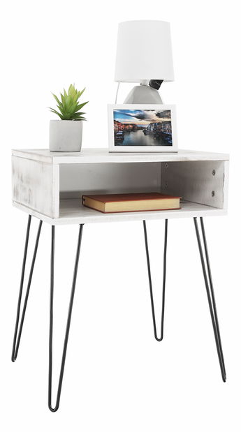 Noční stolek Hamil (vintage bílá)