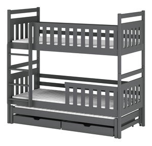 Dětská postel 90 cm KRISTY (s roštem a úl. prostorem) (grafit)