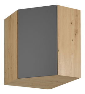 Horní rohová kuchyňská skříňka G60N Langari (dub artisan + šedá matná)