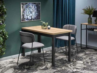 Jídelní stůl Calaba (černá + dub wotan)