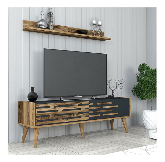 Obývací stěna Valencia (ořech + antracit)