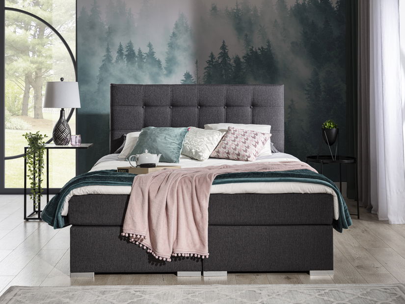 Boxspring postel 160 cm Irma 01 (černá)