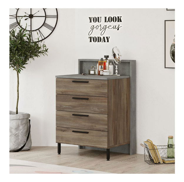 Komoda Hamerella 6 (hnědá + šedá + černá)