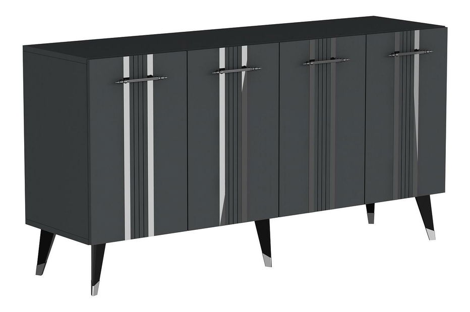 Skříňka Pebine 1 (antracit + stříbrná)