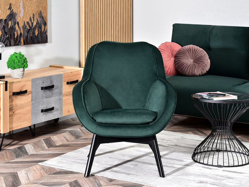 Designové křeslo Merch (zelená + bílá)