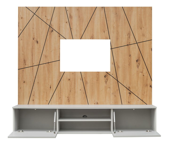 Obývací stěna Xavus G2 (perla grey + dub artisan)
