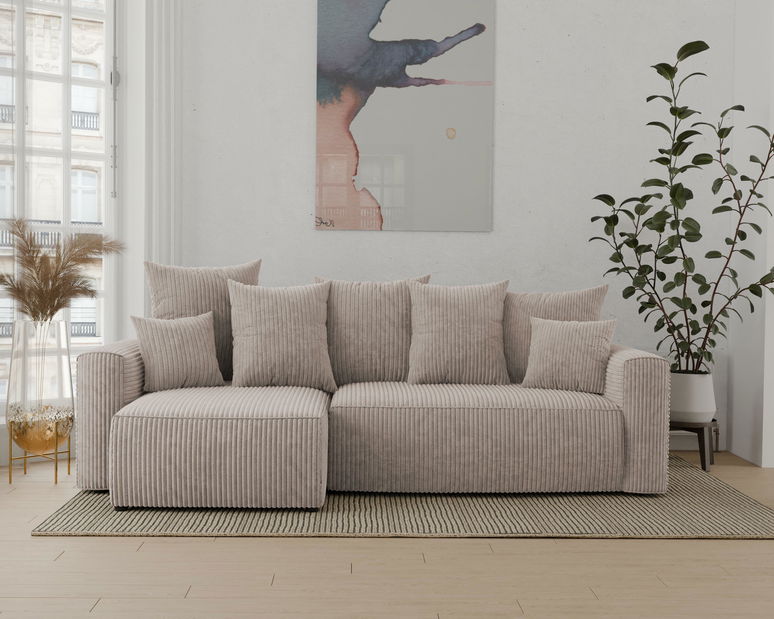 Rohová sedačka Denia (L) (světlohnědá)