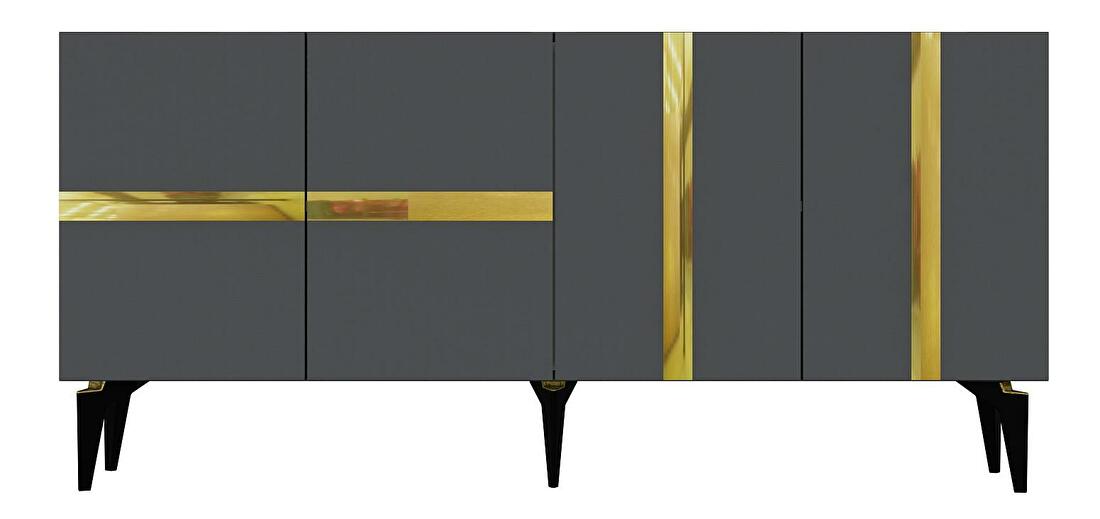  Konzolový stolek Vekika 1 (antracit + zlatá)
