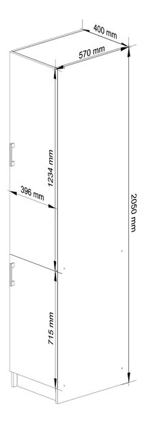 Potravinová kuchyňská skříň Lula S40 (bílá + dub sonoma)