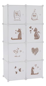Dětská modulární skříň Atlanta (bílá + hnědá)