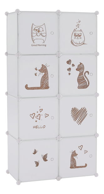 Dětská modulární skříň Atlanta (bílá + hnědá)