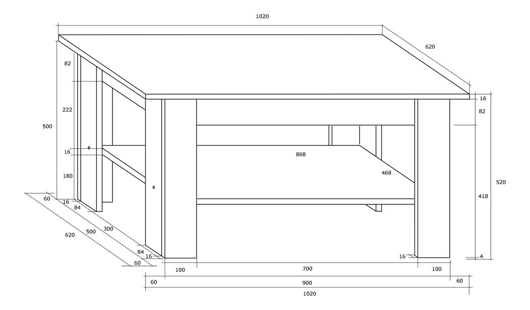 Konferenční stolek Emmy (černá + lesk bílý)