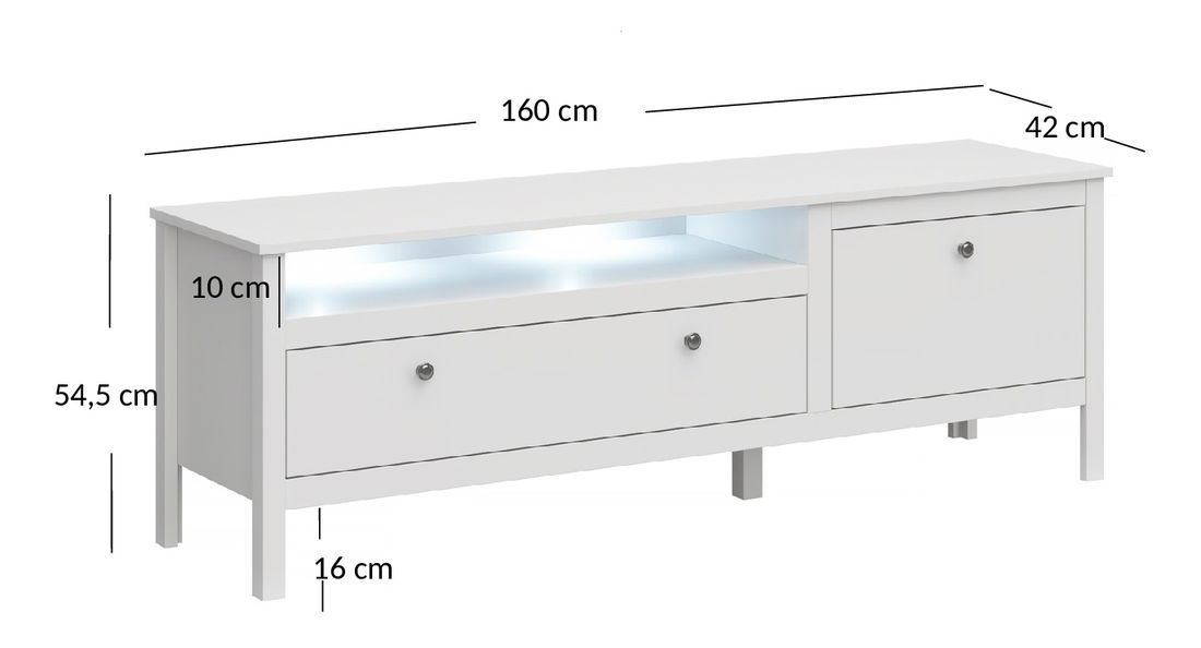 TV stolek/skříňka Olna (bílá)